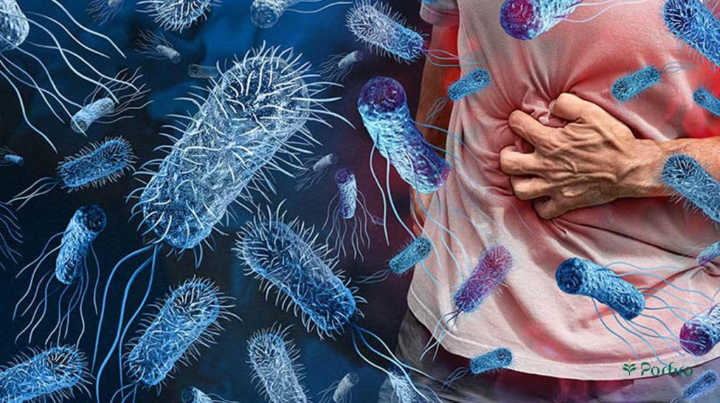 عوامل ایجاد مسمویت غذایی و فردی ک به همین علت دچار دل درد شده است و شکم خود را فشار داده است