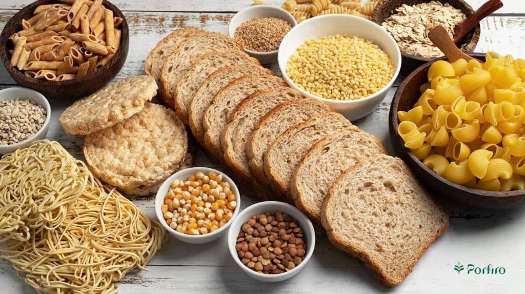 Various types of foods from the carbohydrate group include bread, pasta, noodles, rice cakes, etc.