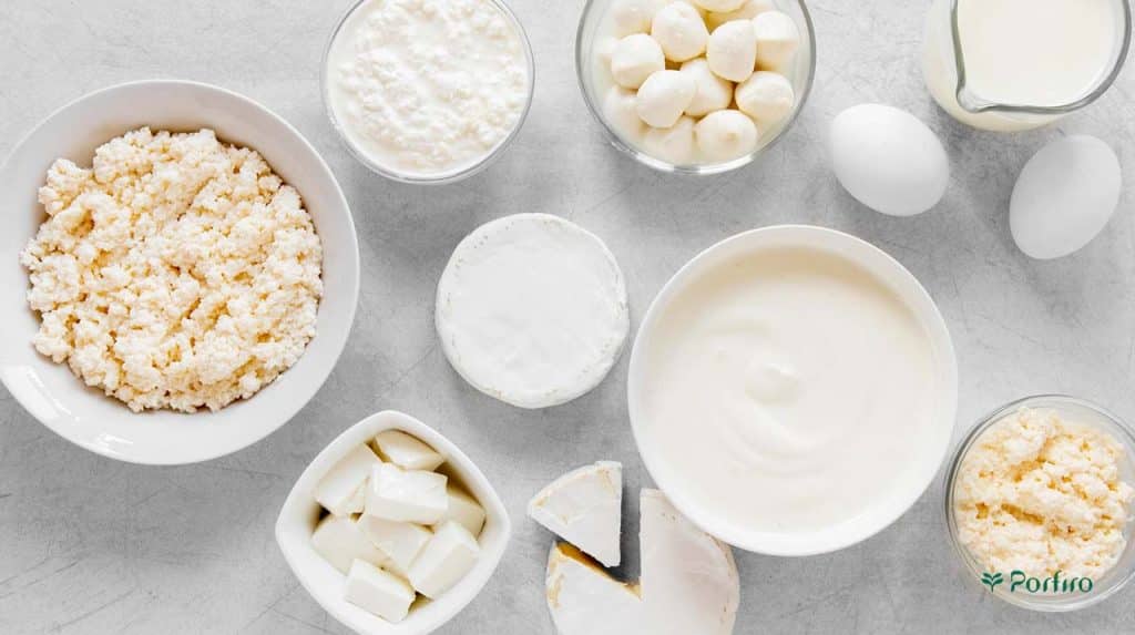 Different types of dairy products