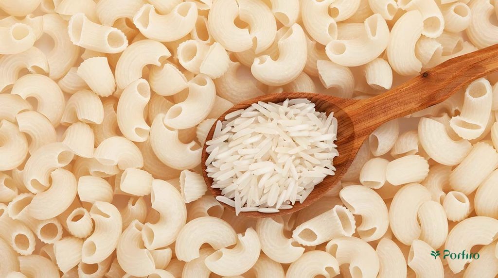 Rice grains and raw pasta together as beneficial sources for fatty liver