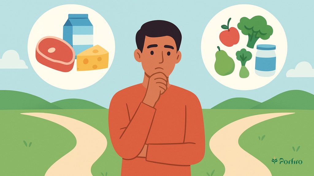 A man who is torn between choosing a non-protein and protein diet to treat phenylketonuria on Porfiro's blog