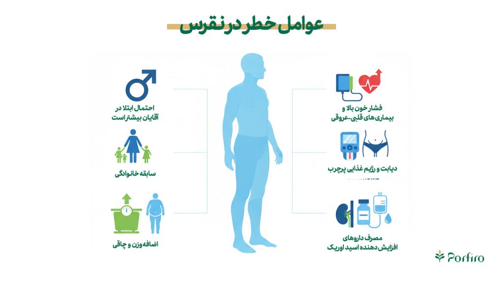 اینفوگرافیک عوامل خطر در نقرس