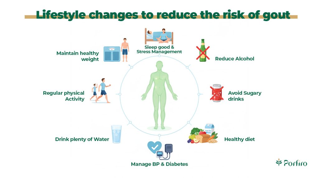 Infographic: Lifestyle modifications to reduce your risk of gout on Porfiro's blog