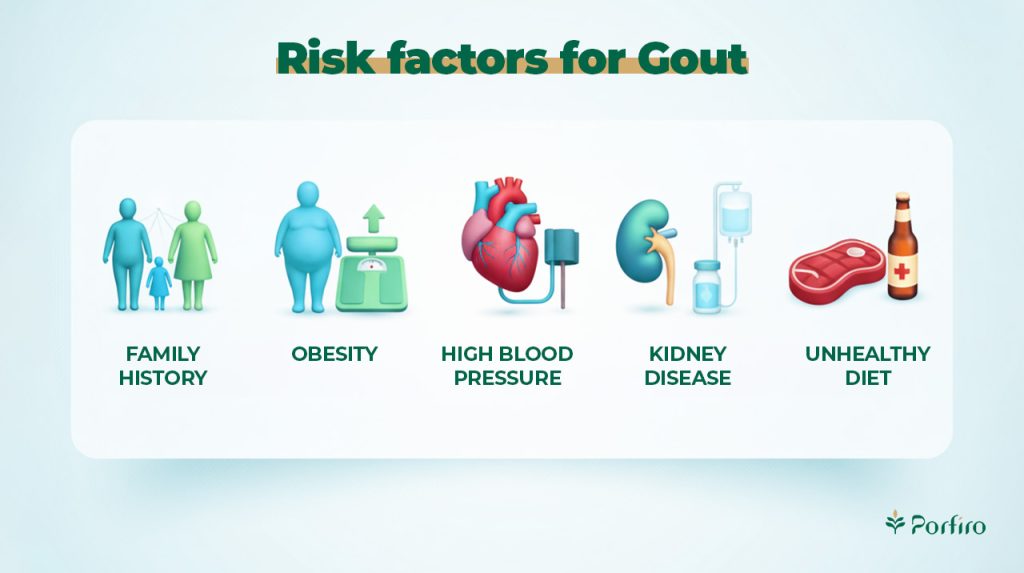 Infographic Risk factors of gout on Porfiro's blog