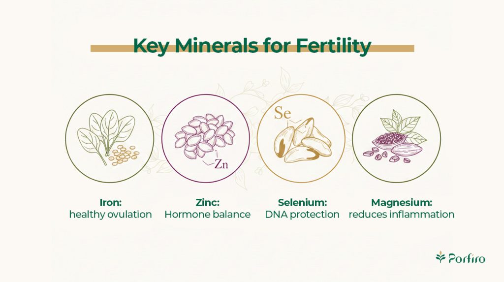 Essential vitamins for fertility in the article Role of nutrition in fertility on the Porfiro blog